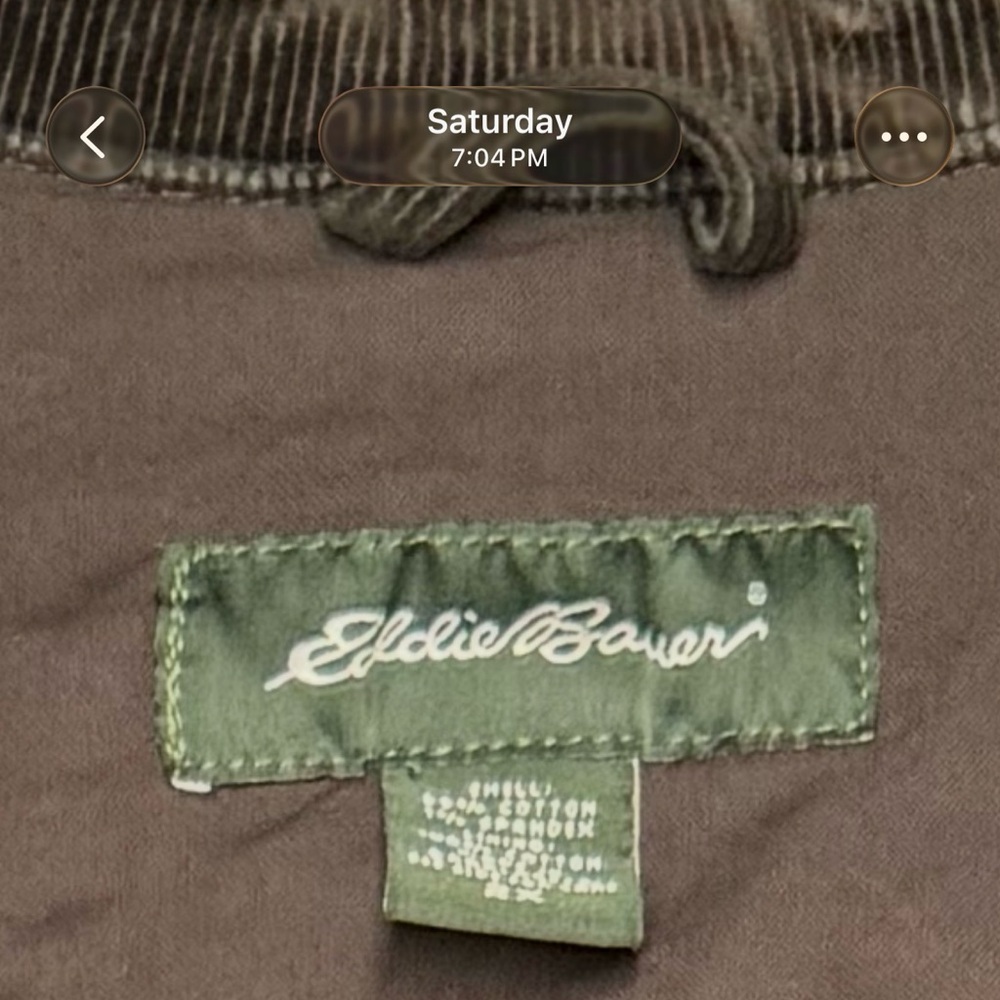 Eddie Bauer 2X Brown Corduroy Field Jacket Coat - Picture 8 of 8
